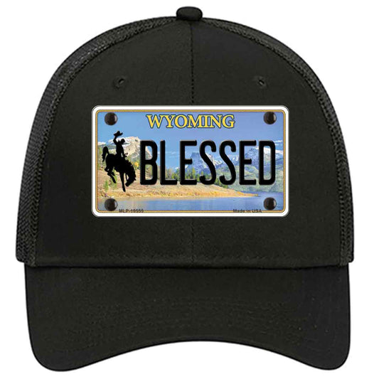 Blessed Wyoming Novelty Black Mesh License Plate Hat