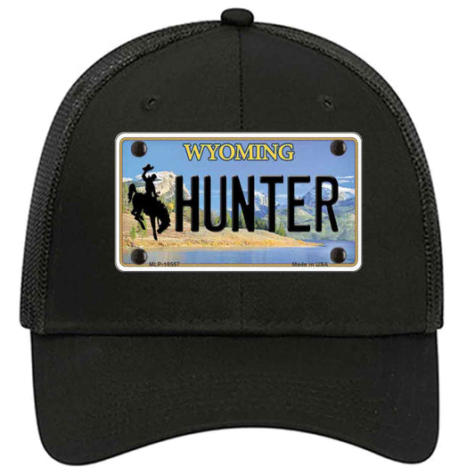 Hunter Wyoming Novelty Black Mesh License Plate Hat