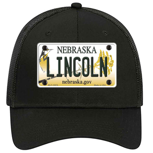 Lincoln Nebraska Novelty Black Mesh License Plate Hat
