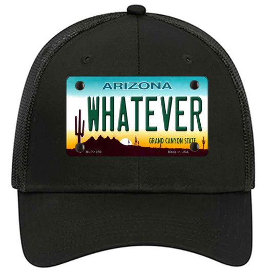 Whatever Arizona Novelty Black Mesh License Plate Hat