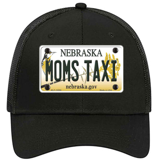 Moms Taxi Nebraska Novelty Black Mesh License Plate Hat