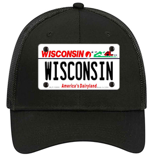 Wisconsin Dairyland Novelty Black Mesh License Plate Hat