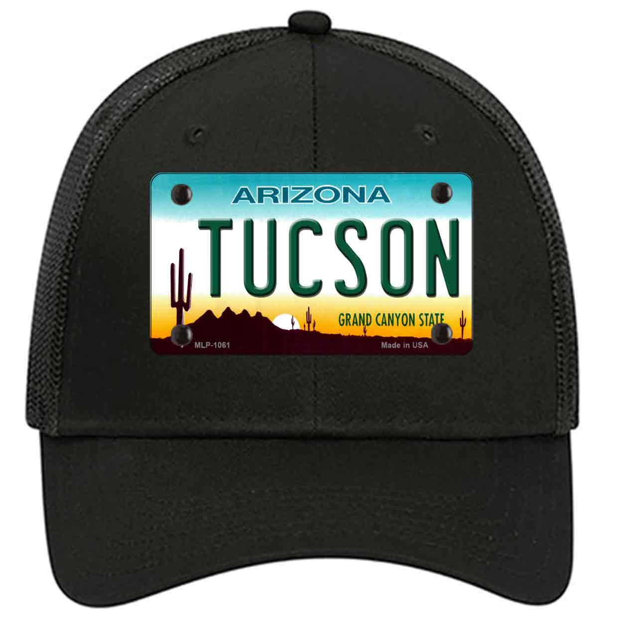 Tucson Arizona Novelty Black Mesh License Plate Hat