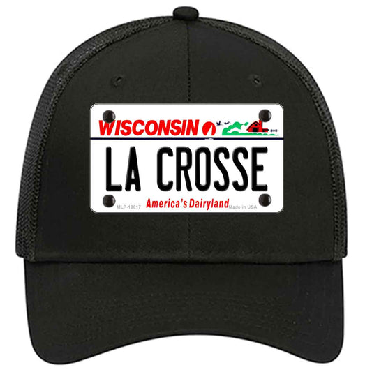 La Crosse Wisconsin Novelty Black Mesh License Plate Hat
