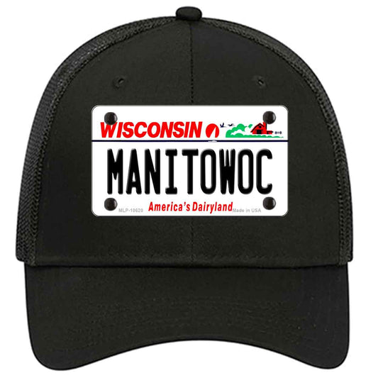 Manitowoc Wisconsin Novelty Black Mesh License Plate Hat