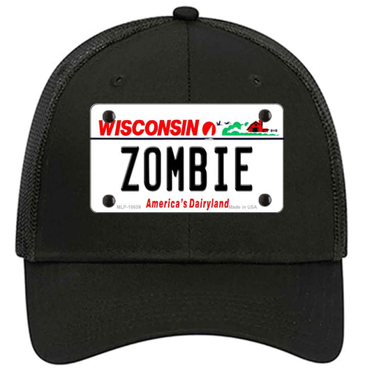 Zombie Wisconsin Novelty Black Mesh License Plate Hat