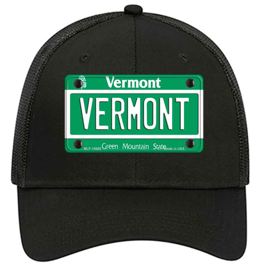 Vermont Green Mountain State Novelty Black Mesh License Plate Hat