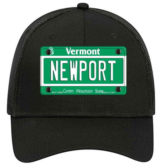 Newport Vermont Novelty Black Mesh License Plate Hat