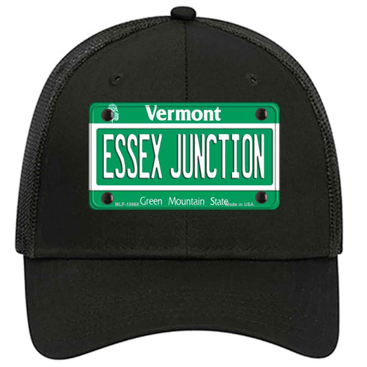 Essex Junction Vermont Novelty Black Mesh License Plate Hat