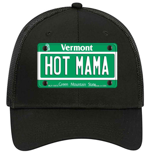 Hot Mama Vermont Novelty Black Mesh License Plate Hat