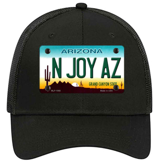 N Joy Arizona Novelty Black Mesh License Plate Hat