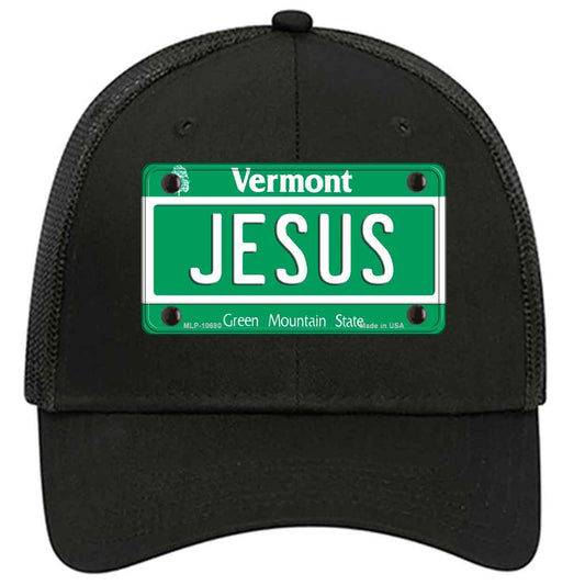 Jesus Vermont Novelty Black Mesh License Plate Hat