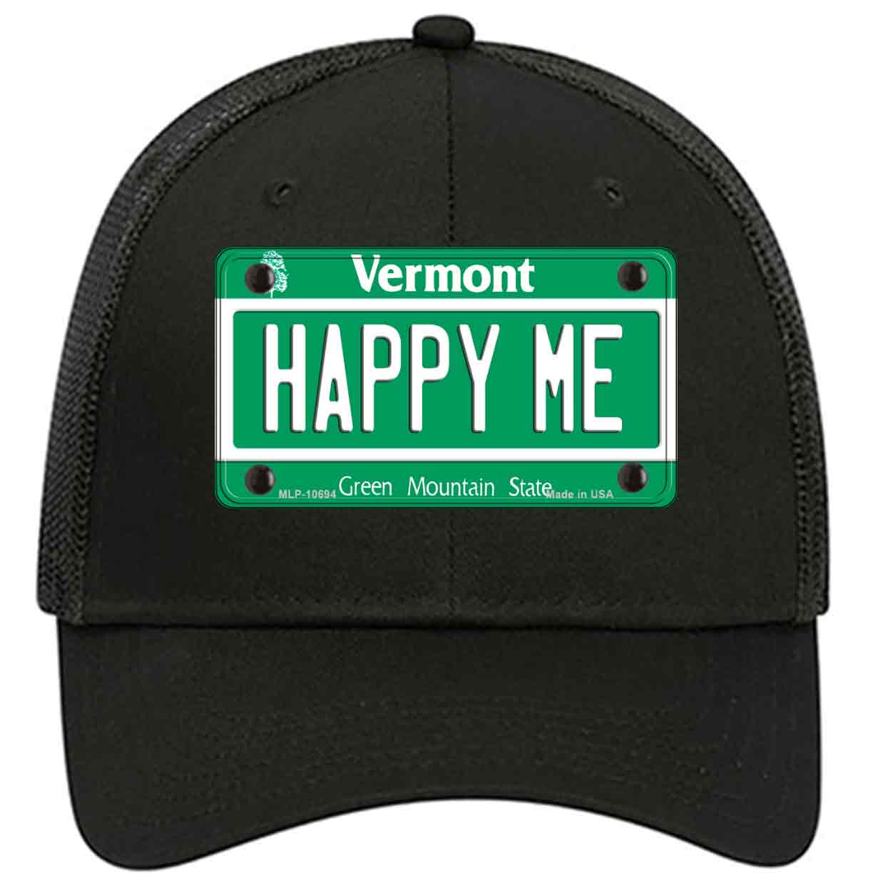 Happy Me Vermont Novelty Black Mesh License Plate Hat