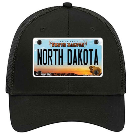 North Dakota Legendary Novelty Black Mesh License Plate Hat