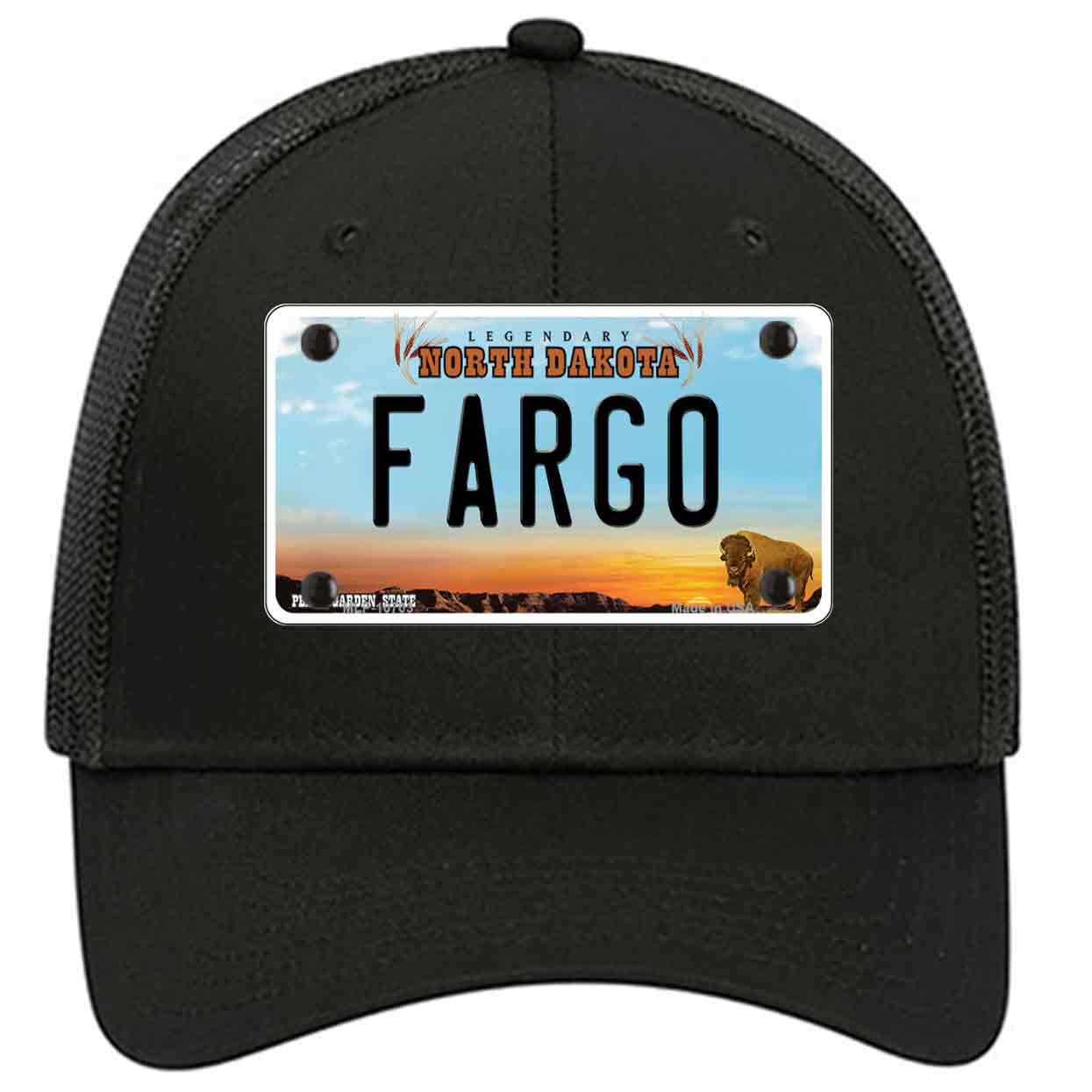 Fargo North Dakota Novelty Black Mesh License Plate Hat