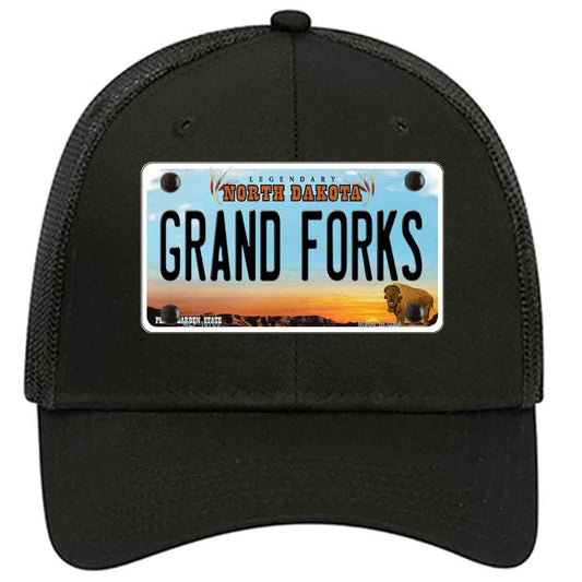 Grand Forks North Dakota Novelty Black Mesh License Plate Hat