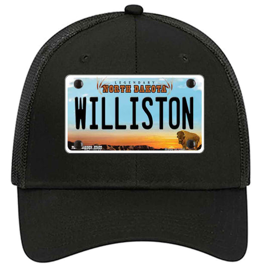 Williston North Dakota Novelty Black Mesh License Plate Hat