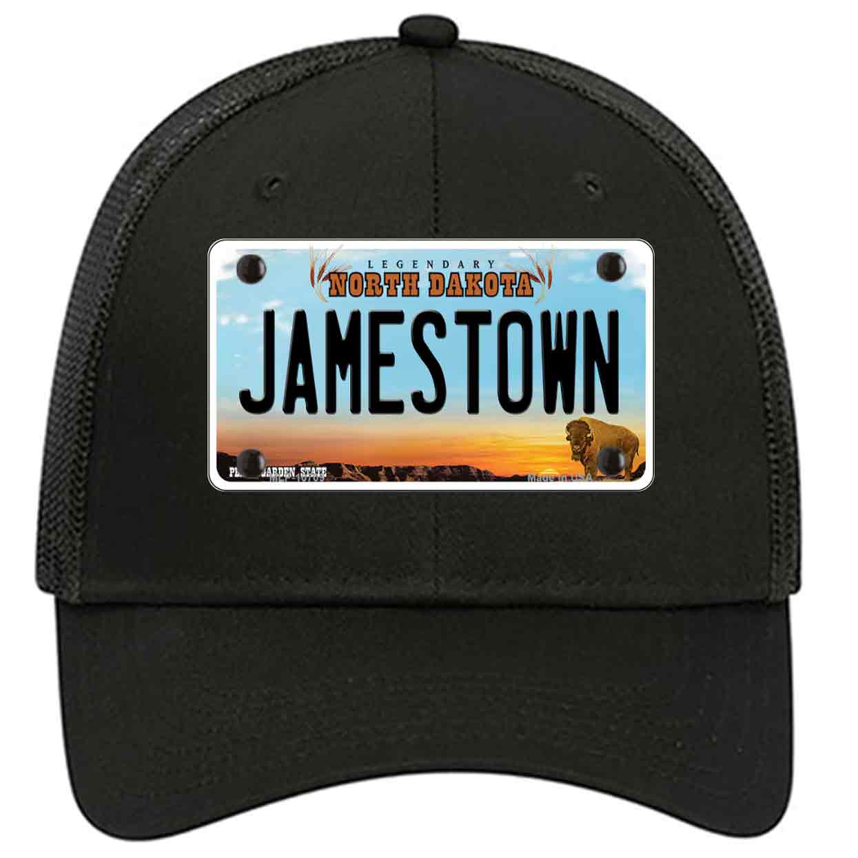 Jamestown North Dakota Novelty Black Mesh License Plate Hat