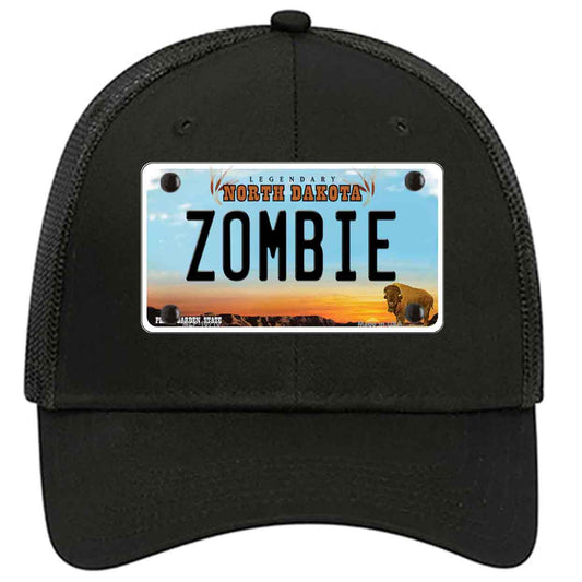 Zombie North Dakota Novelty Black Mesh License Plate Hat