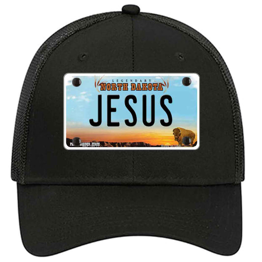 Jesus North Dakota Novelty Black Mesh License Plate Hat