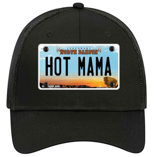 Hot Mama North Dakota Novelty Black Mesh License Plate Hat