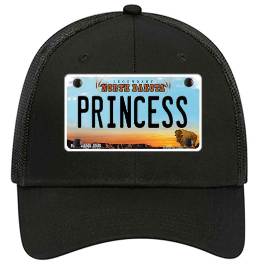 Princess North Dakota Novelty Black Mesh License Plate Hat