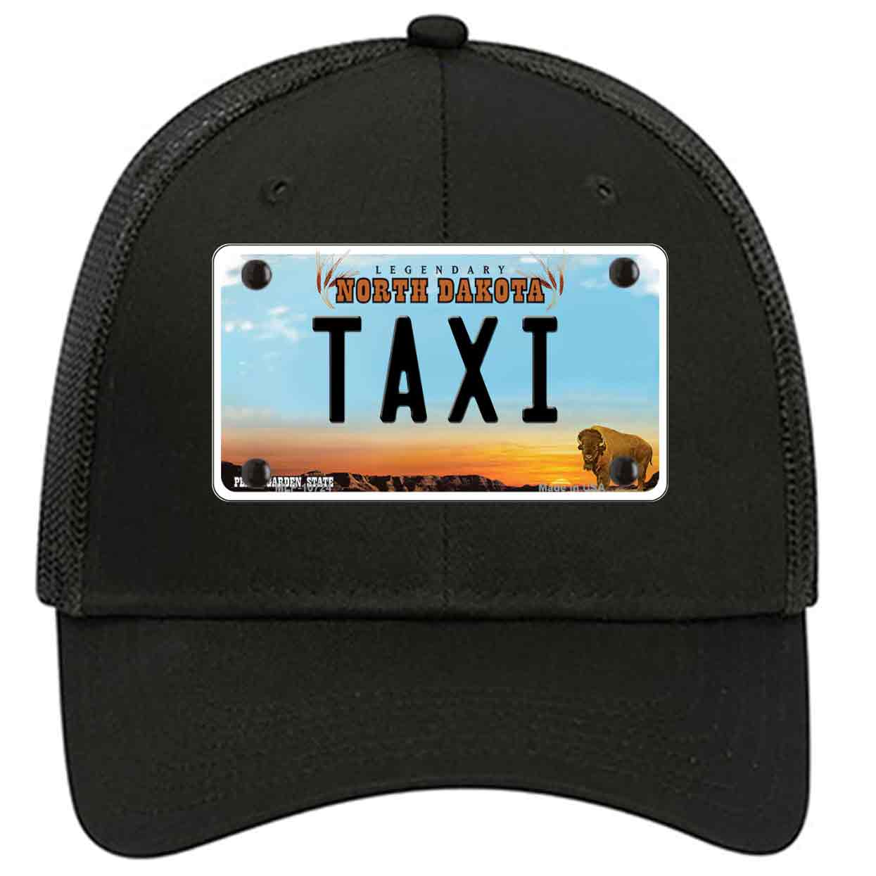 Taxi North Dakota Novelty Black Mesh License Plate Hat