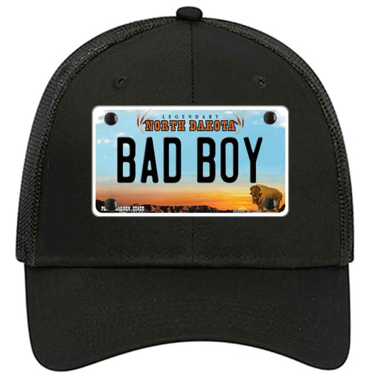 Bad Boy North Dakota Novelty Black Mesh License Plate Hat