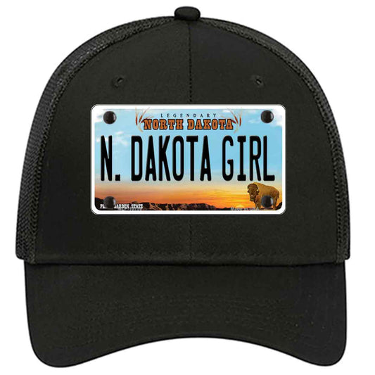 N Dakota Girl North Dakota Novelty Black Mesh License Plate Hat