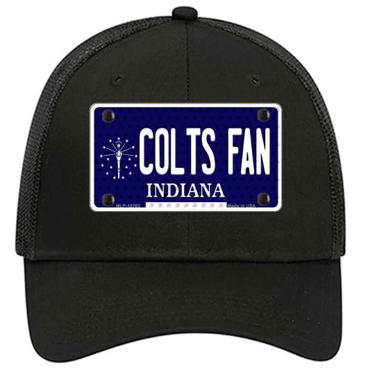 Colts Fan Indiana Novelty Black Mesh License Plate Hat