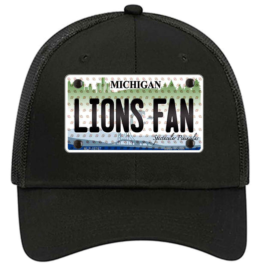 Lions Fan Michigan Novelty Black Mesh License Plate Hat