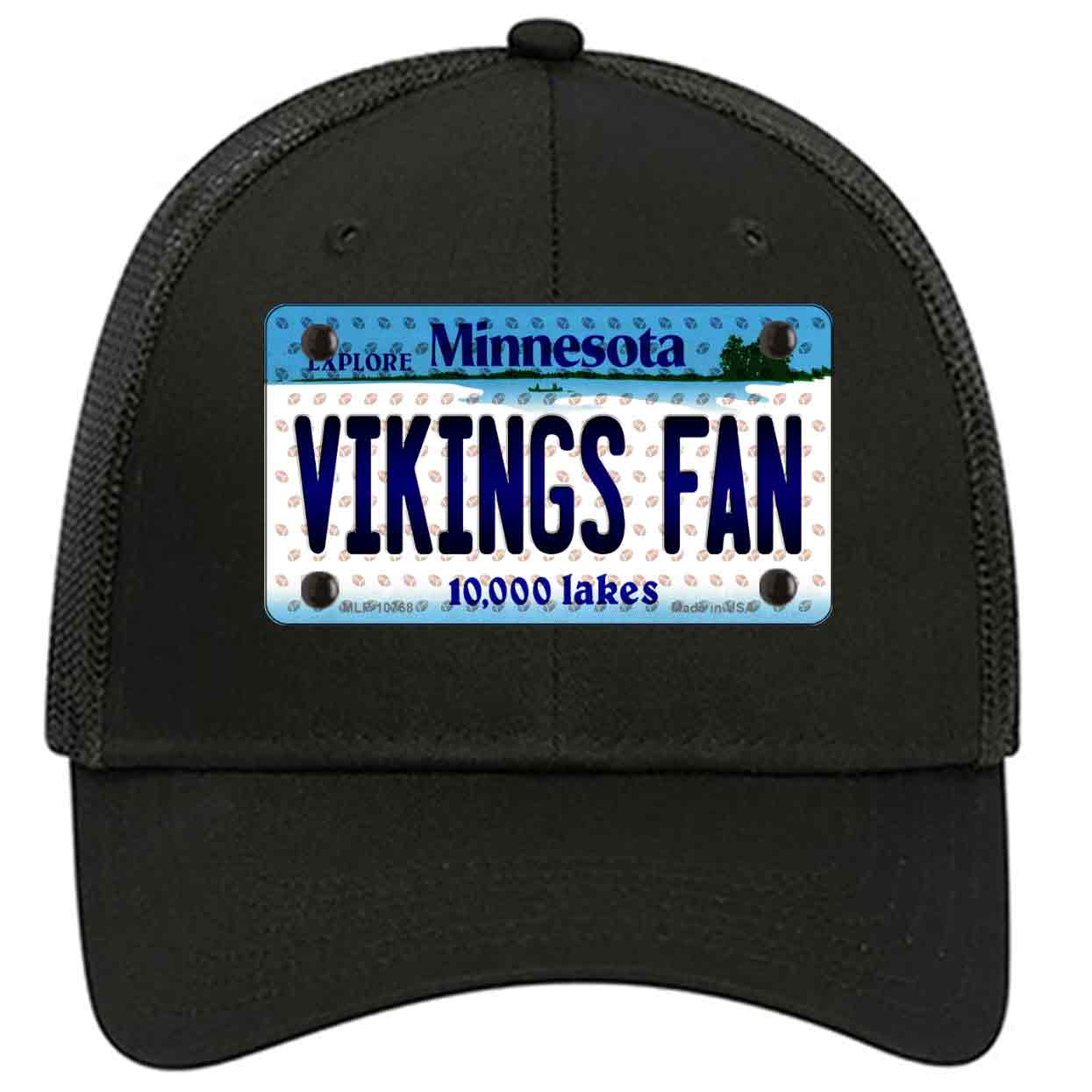 Vikings Fan Minnesota Novelty Black Mesh License Plate Hat