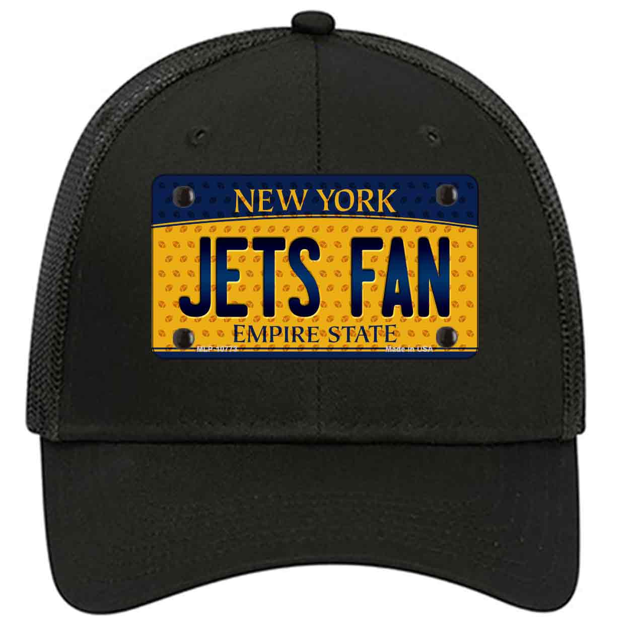 Jets Fan New York Novelty Black Mesh License Plate Hat