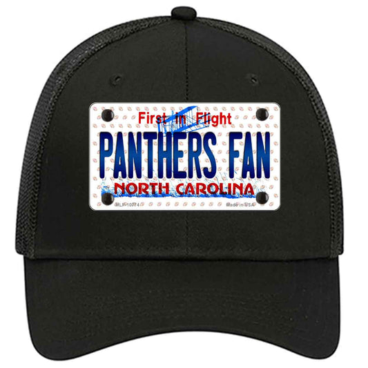 Panthers Fan North Carolina Novelty Black Mesh License Plate Hat