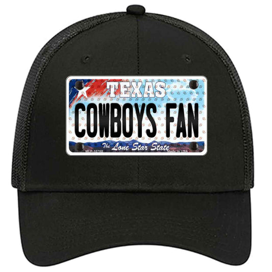 Cowboys Fan Texas Novelty Black Mesh License Plate Hat