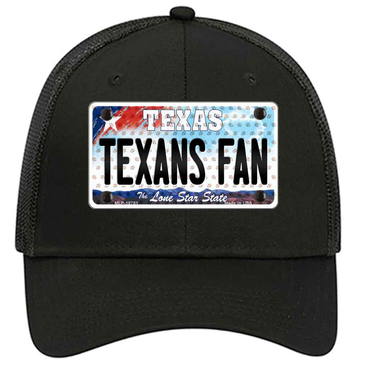 Texans Fan Texas Novelty Black Mesh License Plate Hat