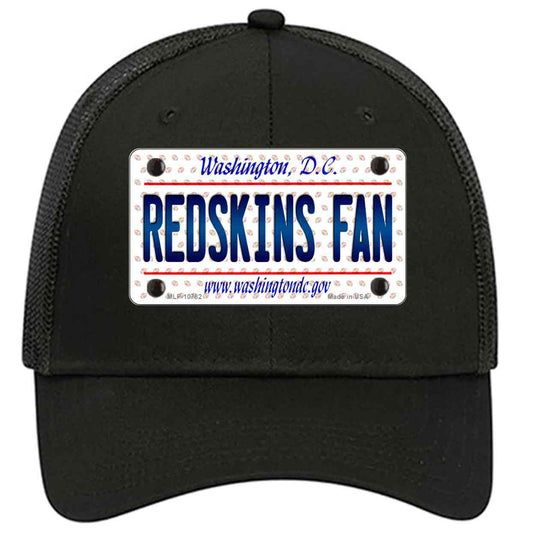 Redskins Fan Washington DC Novelty Black Mesh License Plate Hat