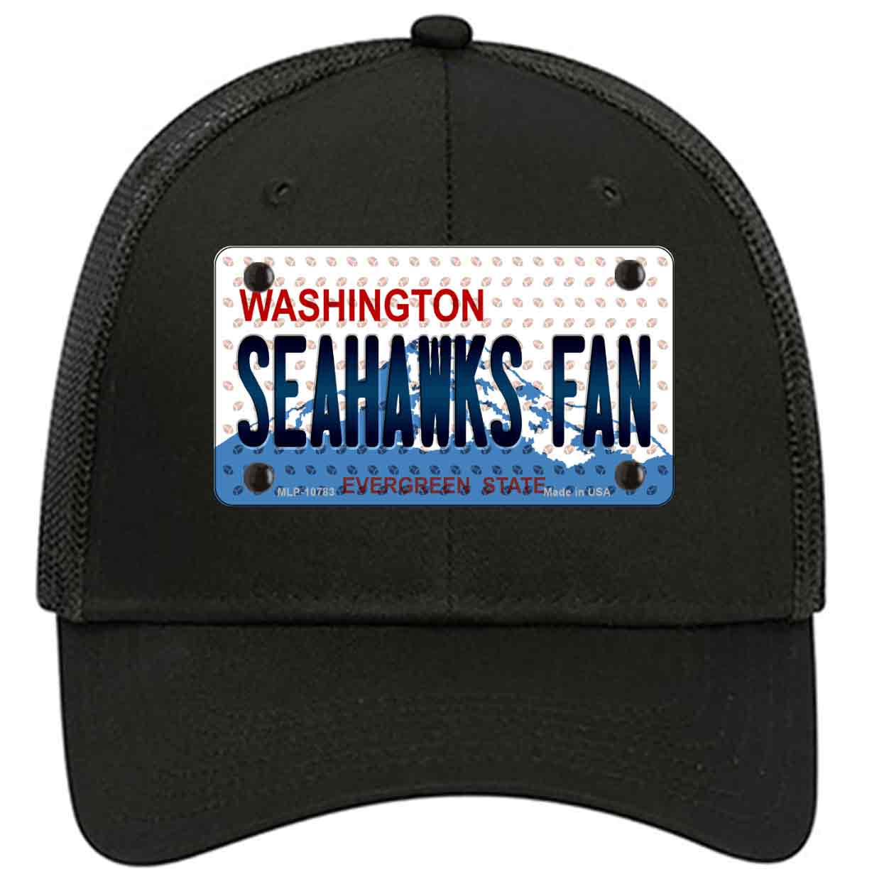 Seahawks Fan Washington Novelty Black Mesh License Plate Hat