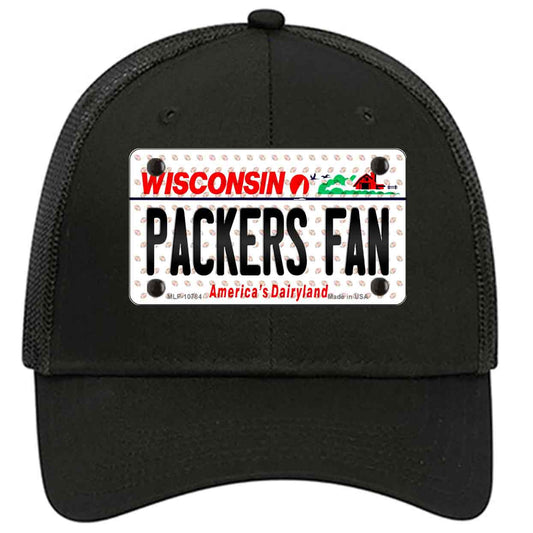 Packers Fan Wisconsin Novelty Black Mesh License Plate Hat