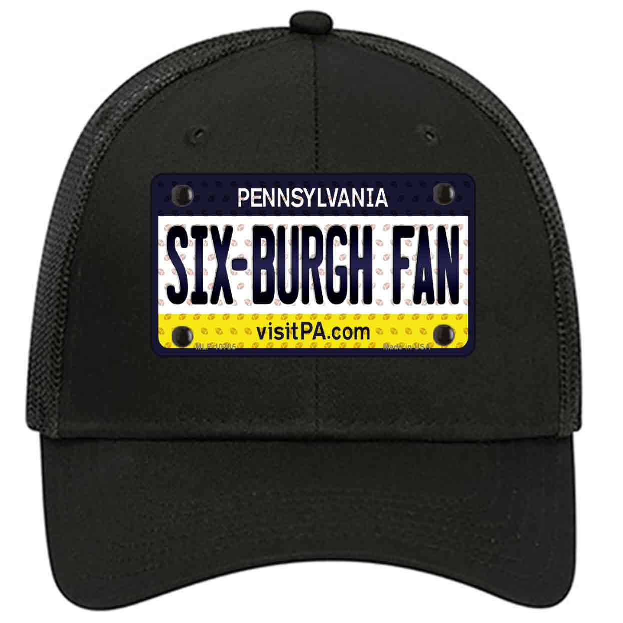 Six Burgh Fan Pennsylvania Novelty Black Mesh License Plate Hat