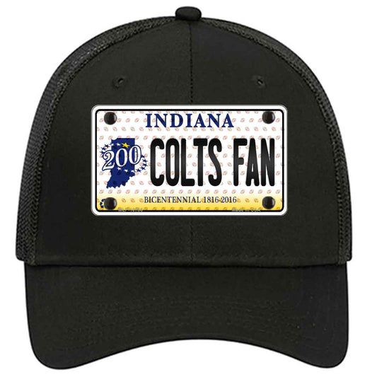 Colts Fan Bicentennial Indiana Novelty Black Mesh License Plate Hat