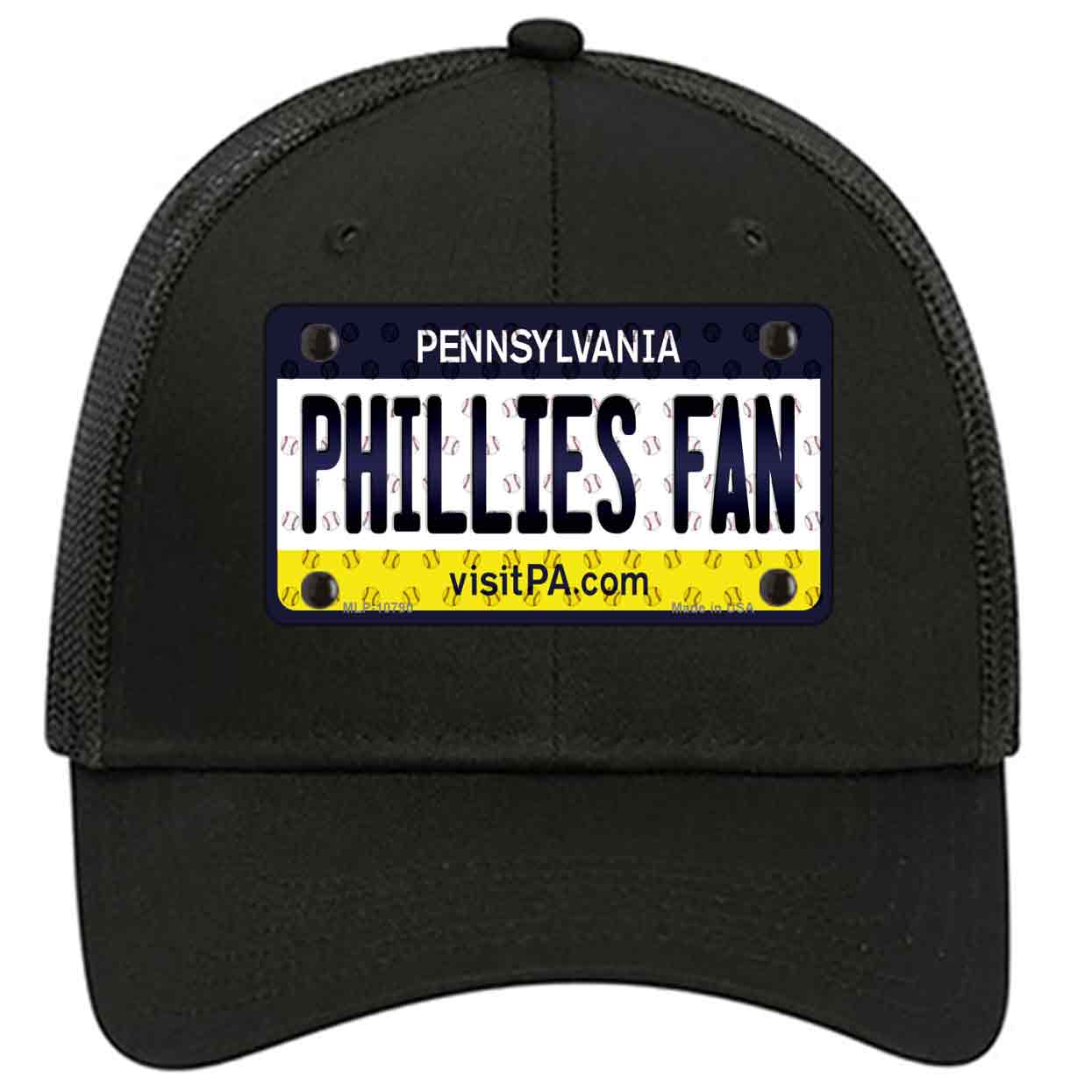 Phillies Fan Pennsylvania Novelty Black Mesh License Plate Hat