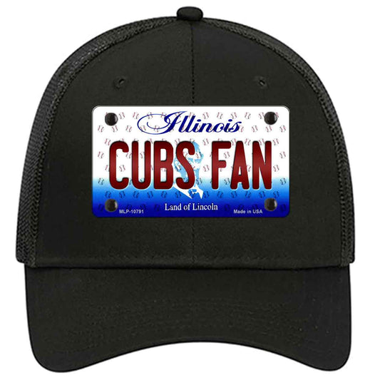 Cubs Fan Illinois Novelty Black Mesh License Plate Hat