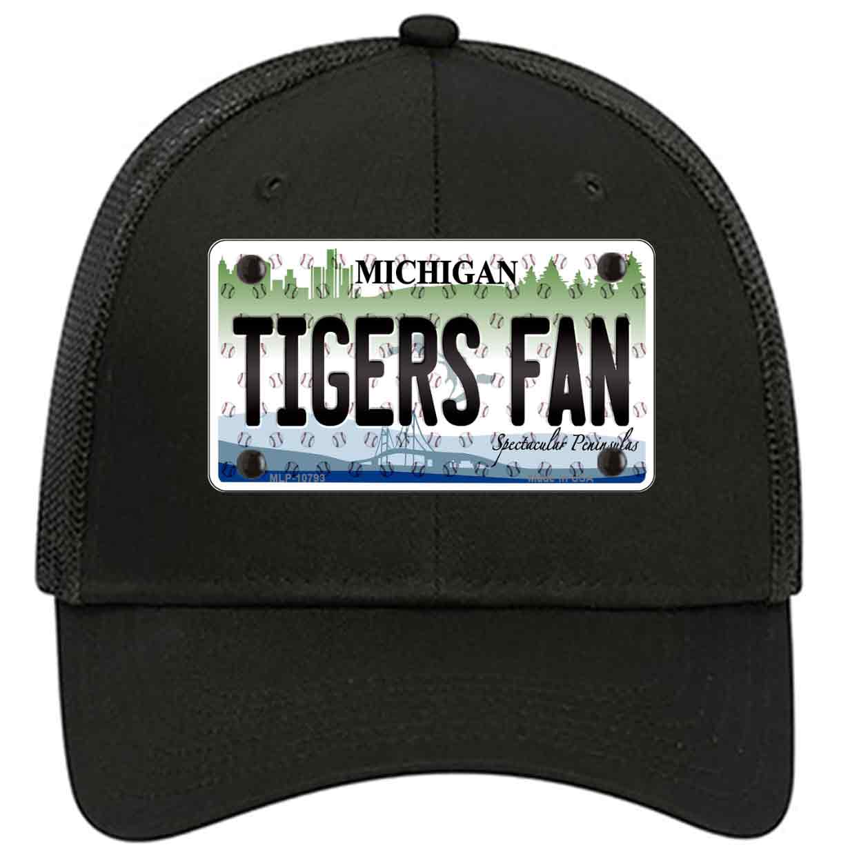 Tigers Fan Michigan Novelty Black Mesh License Plate Hat