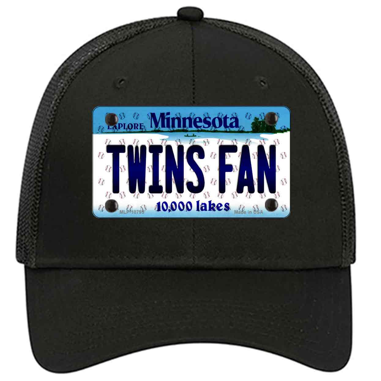 Twins Fan Minnesota Novelty Black Mesh License Plate Hat