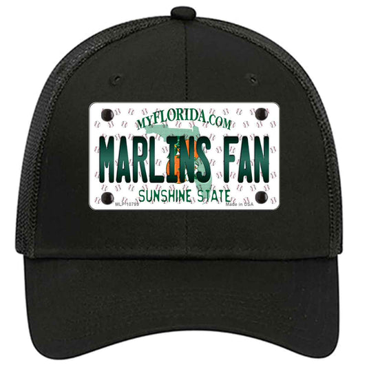Marlins Fan Florida Novelty Black Mesh License Plate Hat