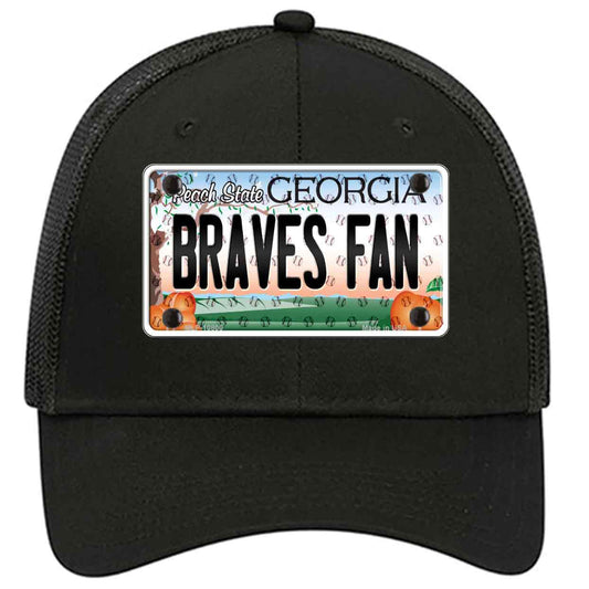 Braves Fan Georgia Novelty Black Mesh License Plate Hat