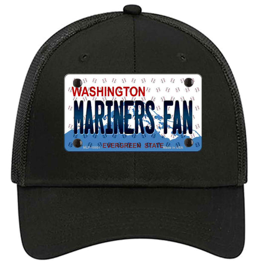 Mariners Fan Washington Novelty Black Mesh License Plate Hat
