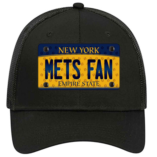 Mets Fan New York Novelty Black Mesh License Plate Hat