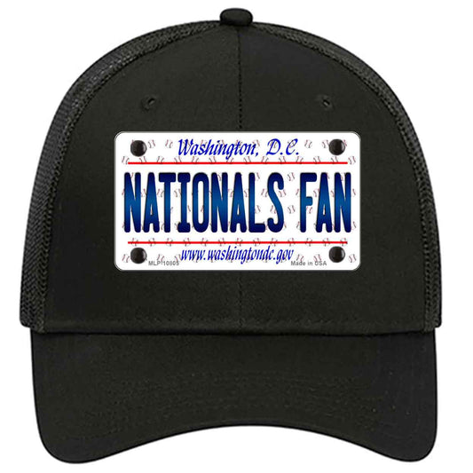 Nationals Fan Washington DC Novelty Black Mesh License Plate Hat